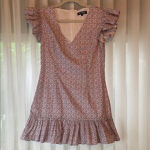 Kittenish Floral‎ V-Neck Dress